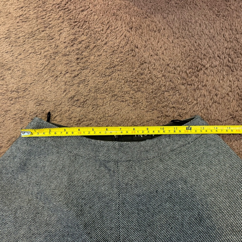 2 FOR $20 Indivi Japanese Tweed A Line Midi Skirt Black White Gray Size M - Picture 6 of 7
